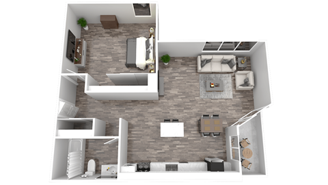 a floor plan of a one bedroom apartment